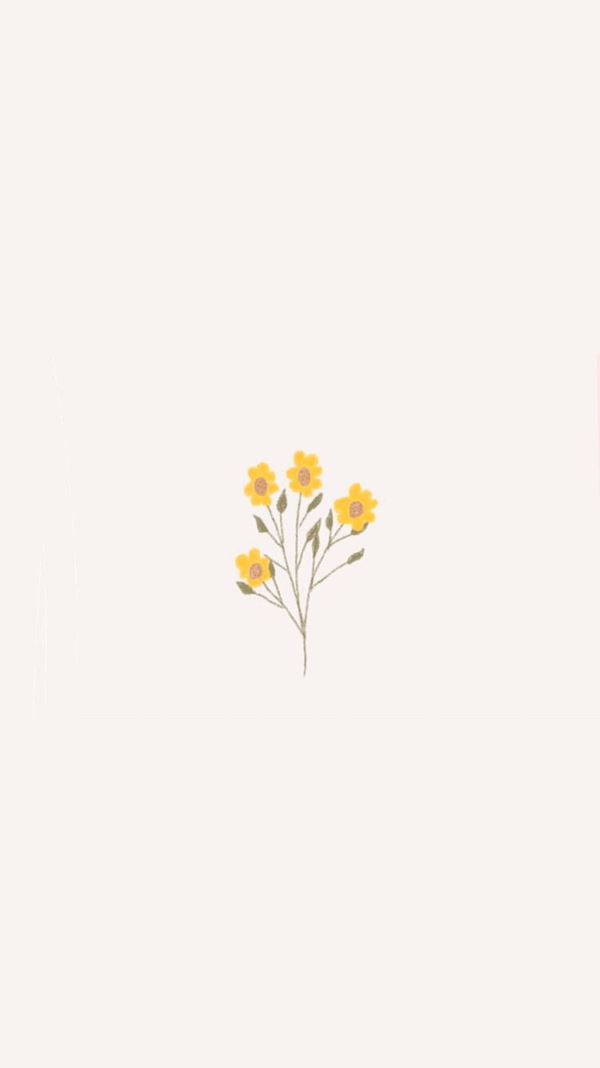 5 Simple Aesthetic, естетична рисунка на цветя HD тапет за телефон