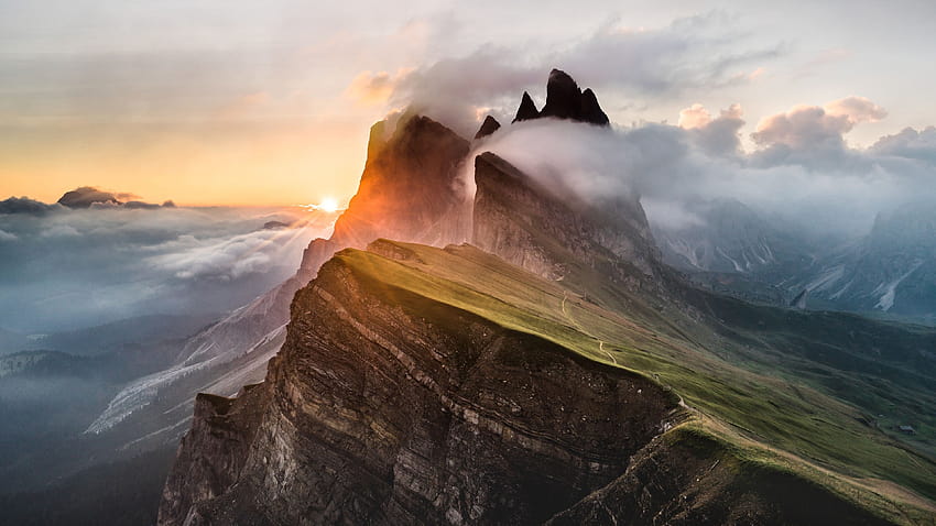 Планинска верига Dolomites Sony Bravia Tv Original OLED, природа oled HD тапет