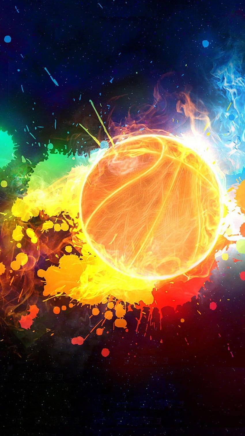 Generative AI of a Glowing Ball Burning on Fire in Orange Flames Giving  off Heat and Smoke for Competitive Basketball A Visual representation of  the Madness and Excitement of the Game 23596636