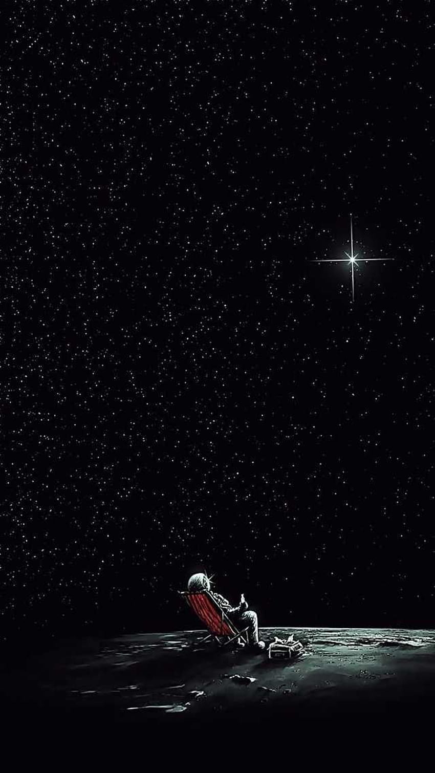 Astronaute assis sur la lune, buvant une bière et regardant les étoiles, wcd 2020 05 29 Fond d'écran de téléphone HD