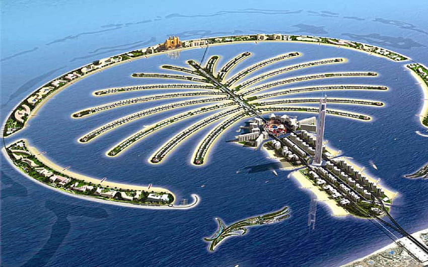 Palmiye Adası Dubai, palmiye jumeirah HD duvar kağıdı