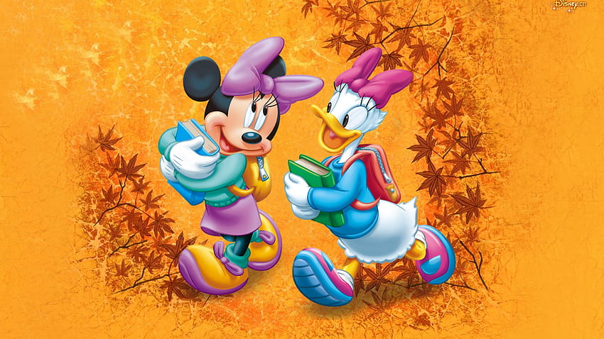 Mickey Mouse Autumn, daisy and minnie mouse HD wallpaper