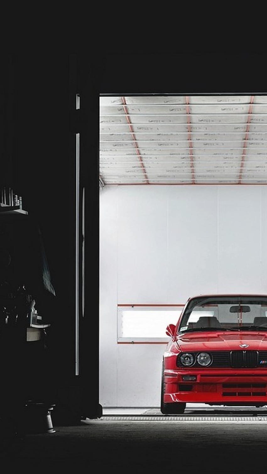 Bmw e30 m3 garage red, mobile e30 HD phone wallpaper