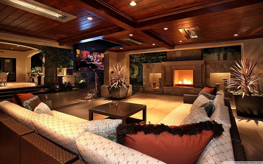 inside luxury homes, beautiful house inside and outside HD wallpaper
