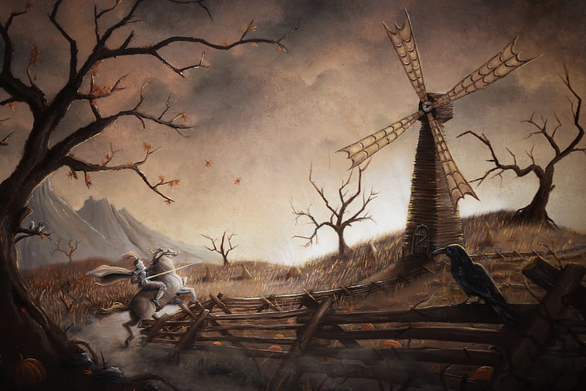 ksatria, Don Quijote, Seni Fantasi, Karya Seni, Kincir Angin / dan Latar Belakang Seluler, don quixote Wallpaper HD