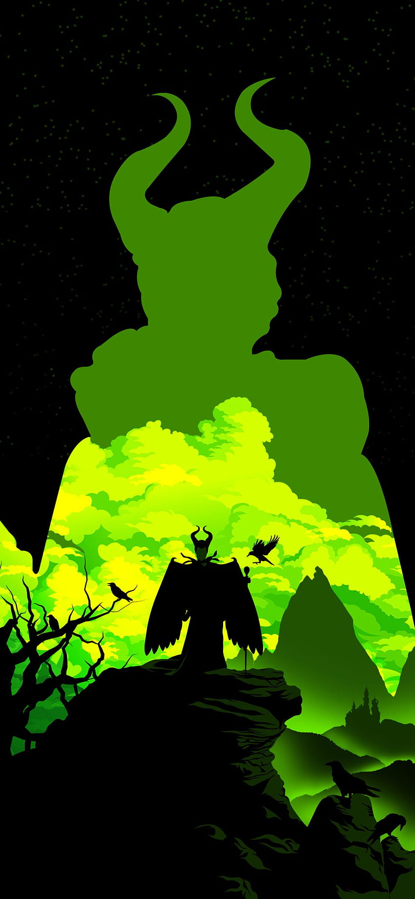 1125x2436 Maleficent Cool Minimal Iphone XS,Iphone 10,Iphone X, maleficent iphone 2019 HD phone wallpaper