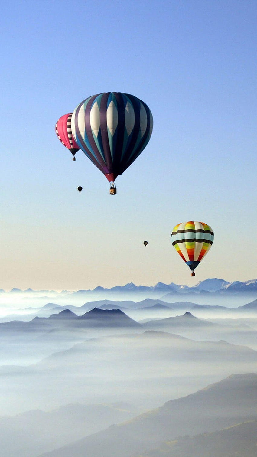Seltener malerischer Heißluftballon, riesiger Ballon HD-Handy-Hintergrundbild