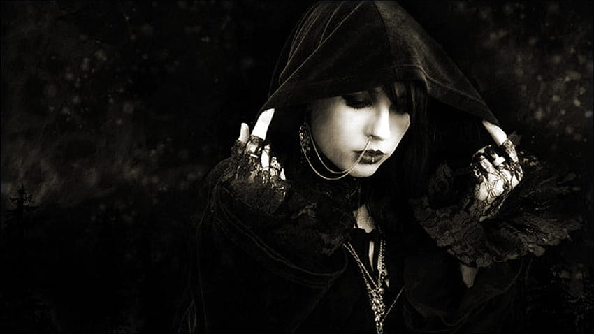 Dark Haired Gothic Girl, world goth day HD wallpaper