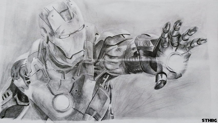 Iron Man Drawing Color Art Sketch, ironman, pencil, heroes png | PNGEgg