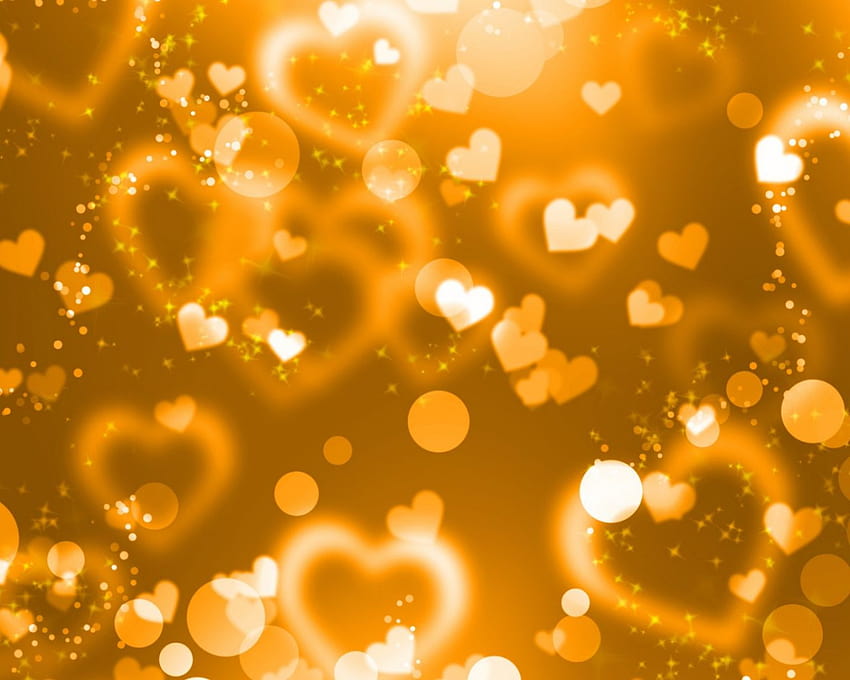 Фонове с блясък на сърца Оранжеви фонове с блясък на сърца [2048x1152] за вашия , мобилен телефон и таблет HD тапет