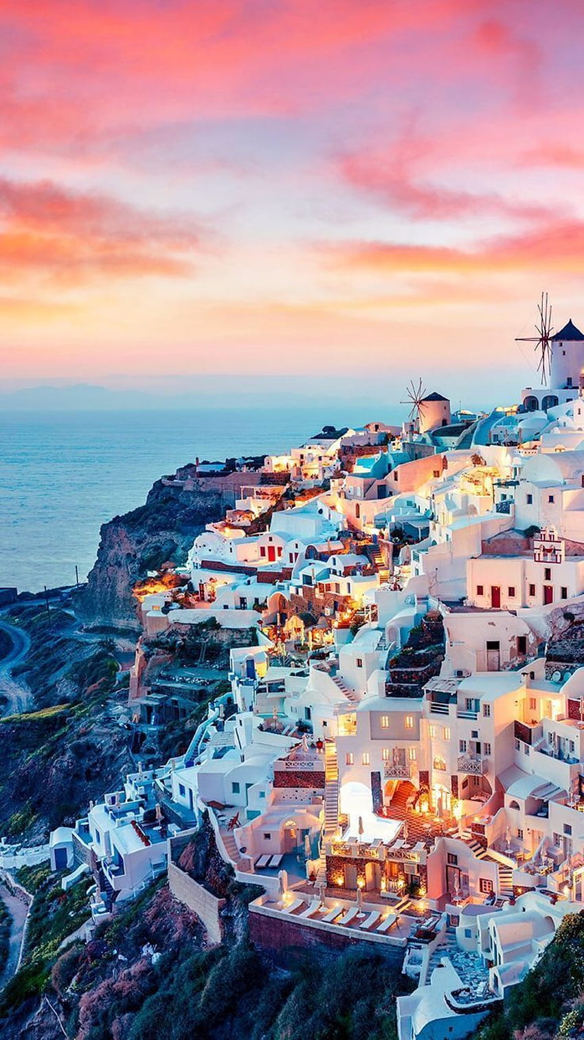 Гърция Санторини andreas droumpalhs Google+, лято на Санторини HD тапет за телефон