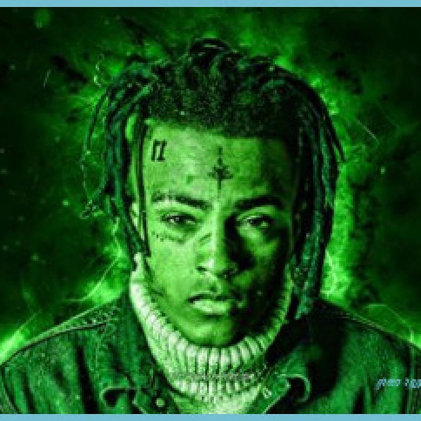 10k, XXXTentacion, rapper americano, neon verde Sfondo del telefono HD