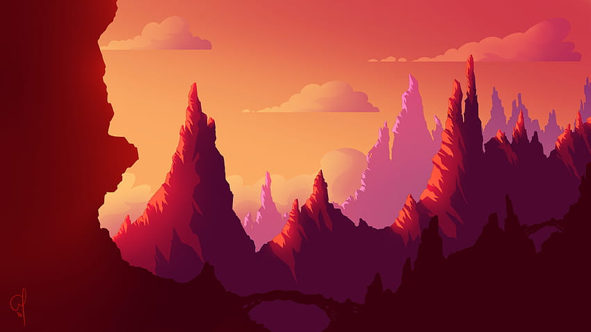Vector Sunset • For You For & Mobile, forest vector HD wallpaper