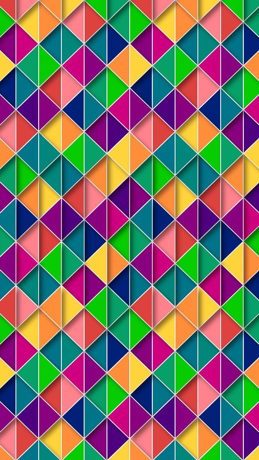 Colorful, triangular grid, abstract, geometric patterns abstract colorful HD phone wallpaper