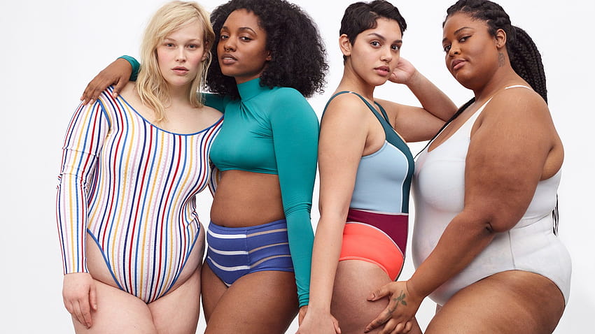 Sechs Frauen posieren für die Schönheit ihrer Cellulite, junge dicke Frauen HD-Hintergrundbild