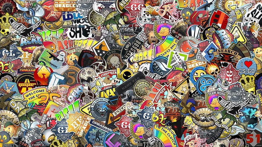 sticker bomb for backgrounds HD wallpaper