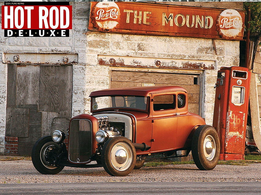 Hot Rod, Oldtimer-Garage HD-Hintergrundbild