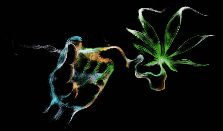 Marihuana Schwarzer Hintergrund, Rauchen von Unkraut Anime HD-Hintergrundbild