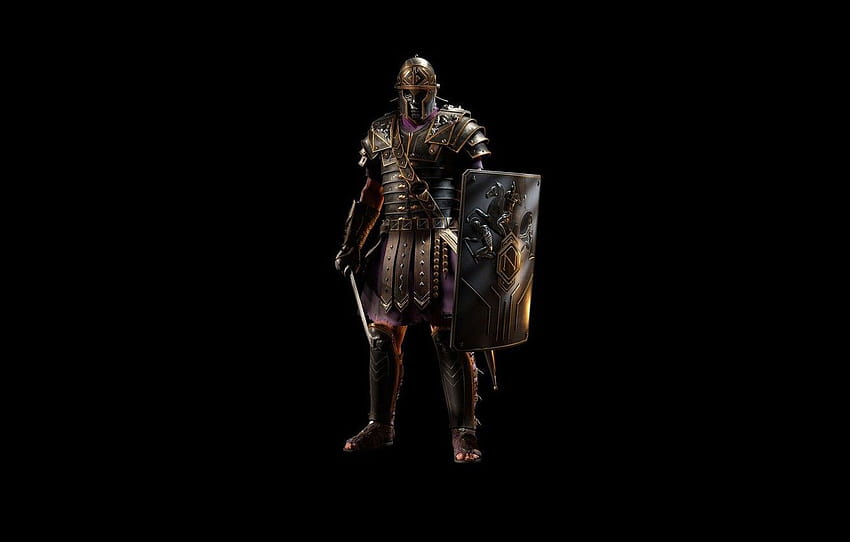 Schwert, Rüstung, Helm, Schild, Legionär, römischer Soldat, Miniaturansicht HD-Hintergrundbild