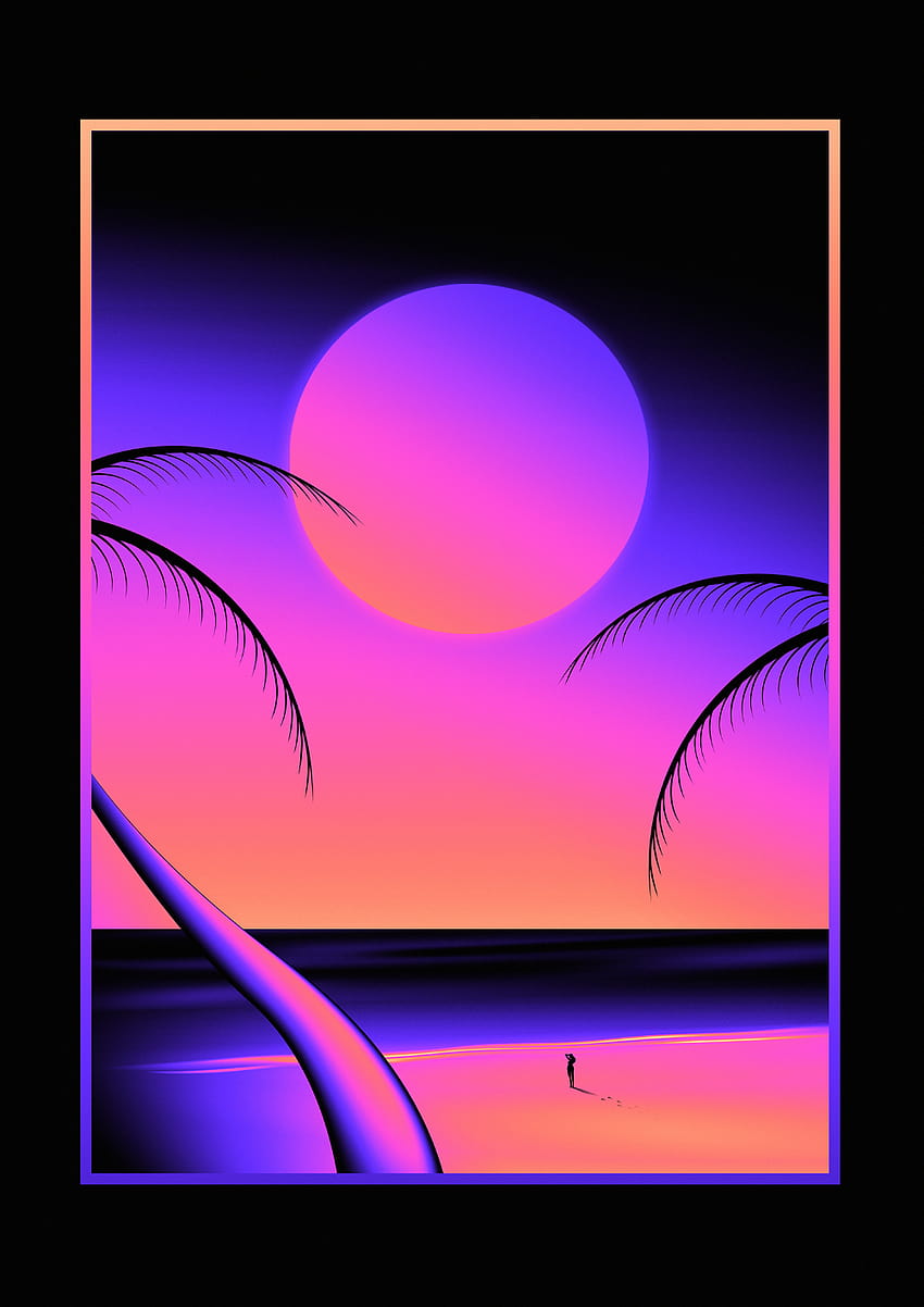 Various Works '16 on Behance in 2020, chill blue retro sun HD phone wallpaper
