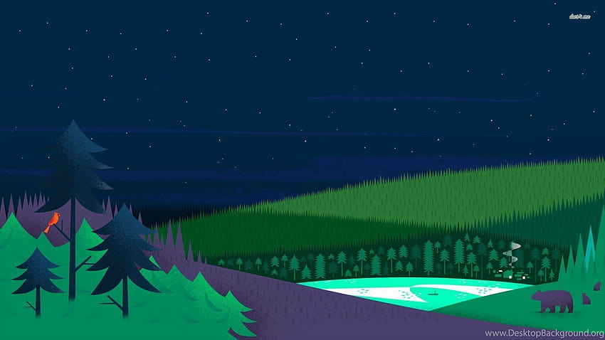 Night Time In The Forest Vector Backgrounds HD wallpaper | Pxfuel