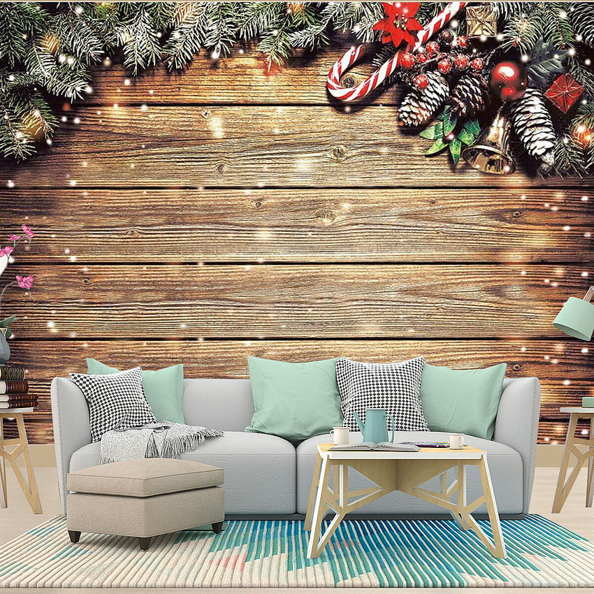 Poziome pionowe świąteczne wykresy tło płatek śniegu brokat ściana z drewna tła Studio dekoracje domowe na przyjęcie rekwizyty Tapeta na telefon HD