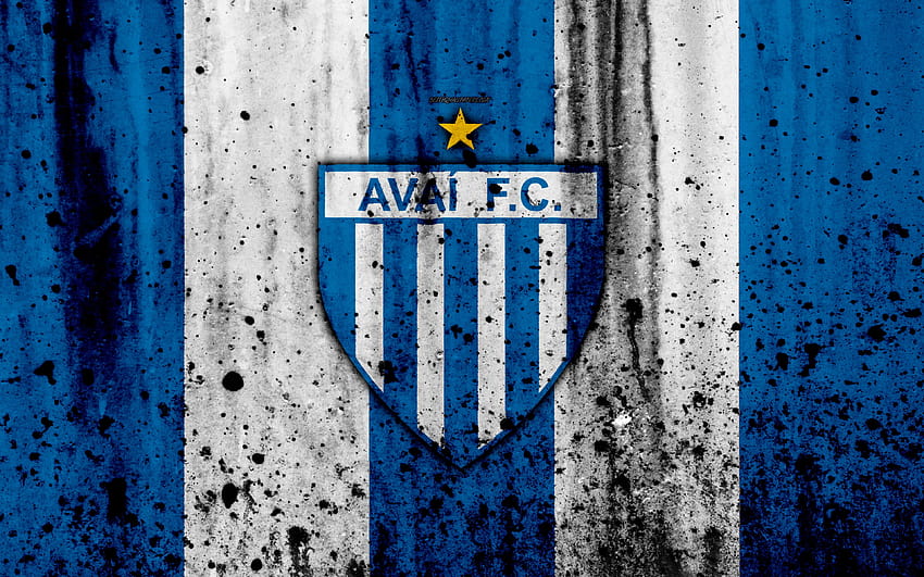 FC Avai, grunge, Brazilian Seria A, logo HD wallpaper