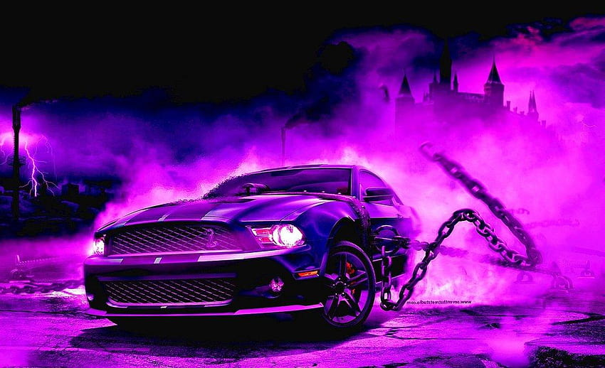 Cool Cars Mustang Cool Muscle Car, лилави коли HD тапет