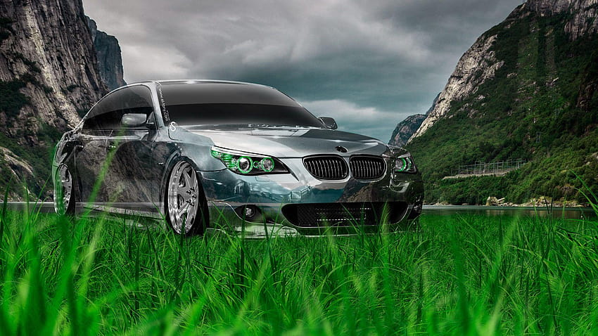 BMW M5 E60 チューニング クリスタル ネイチャー カー 2014、bmw e60 シルバー 高画質の壁紙