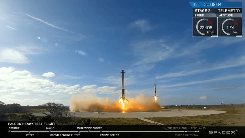 : SpaceX's Falcon Heavy rocket launches with Elon Musk's Tesla, spacex falcon heavy HD wallpaper
