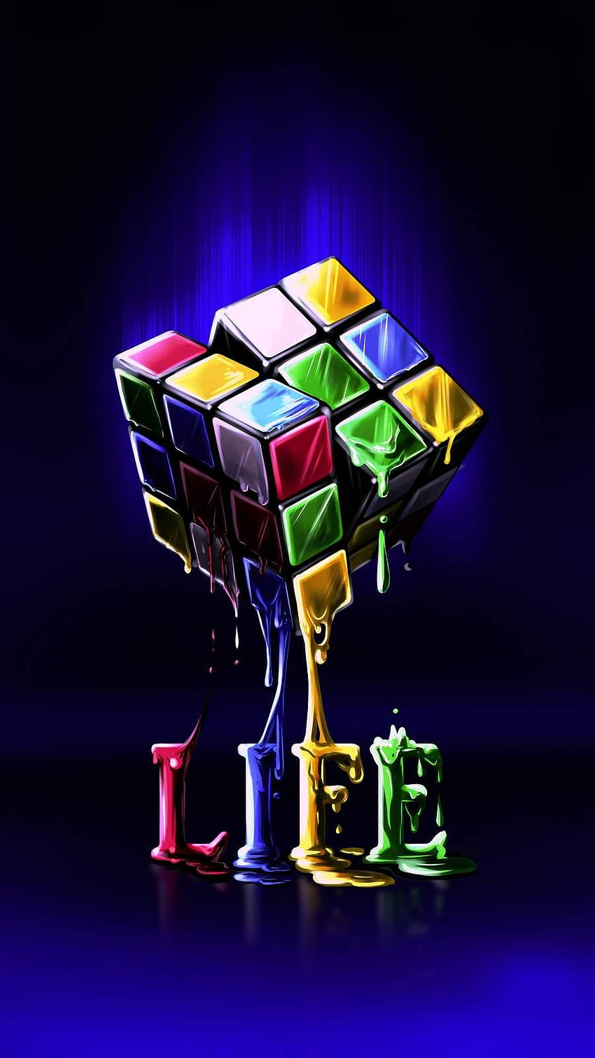 Life Is Puzzle IPhone, genial cubo de rubik fondo de pantalla del teléfono