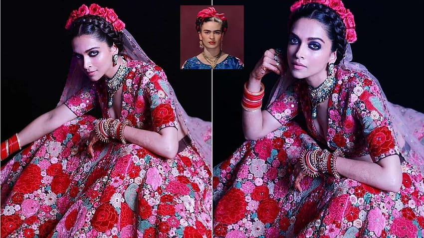 New Pics: Ranveer Singh thinks his bride Deepika Padukone looked like 'Frida Kahlo on Acid' at their Mumbai wedding bash, deepika padukone and ranveer singh HD wallpaper