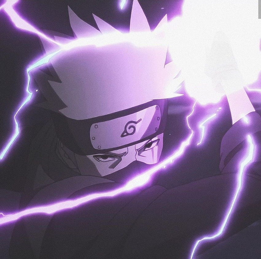 Naruto Kakashi Hatake Lightning Purple Desktop Wallpaper in 4K