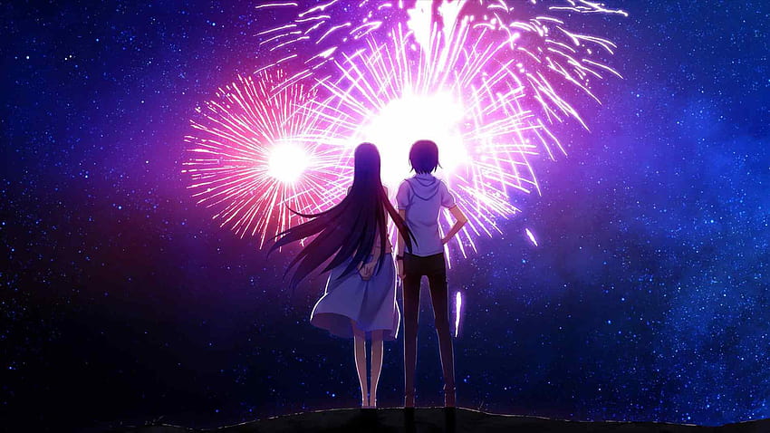 Lovers rocks electronic nexow u seawaves firework, anime lovers HD wallpaper