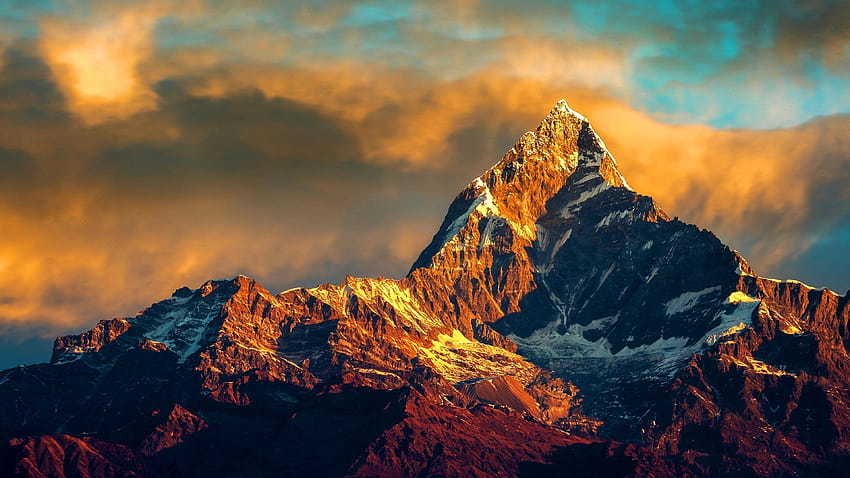 sky mountain range, pokhara HD wallpaper