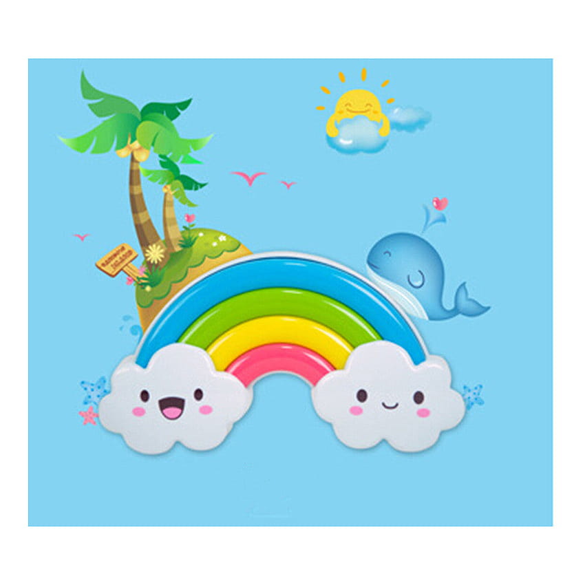 Kindernachtlicht mit Regenbogeninsel, Regenbogen für Kinder HD-Handy-Hintergrundbild