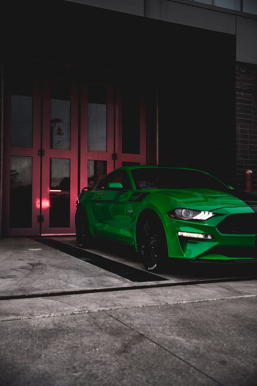 green Ford Mustang coupe – Toronto, green mustang HD phone wallpaper