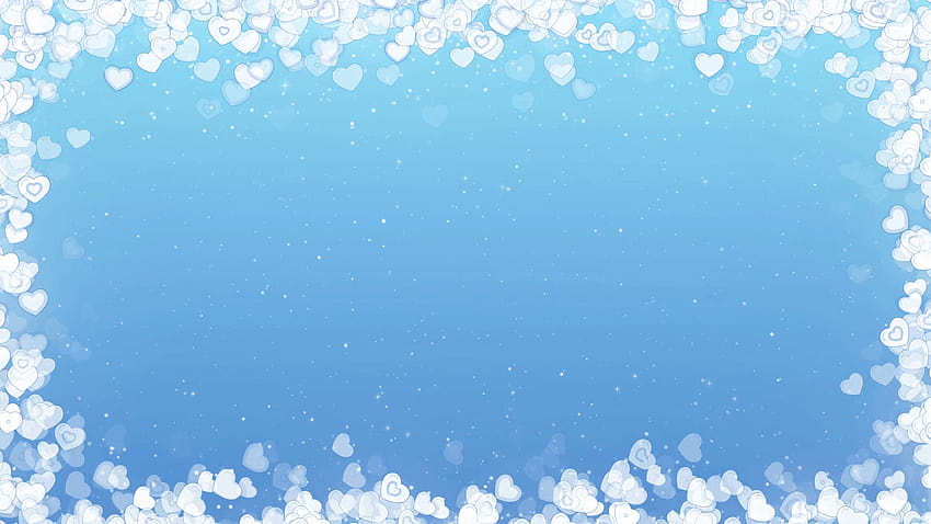 Abstract saint valentines day blue background. Computer generated, blue hearts background HD wallpaper