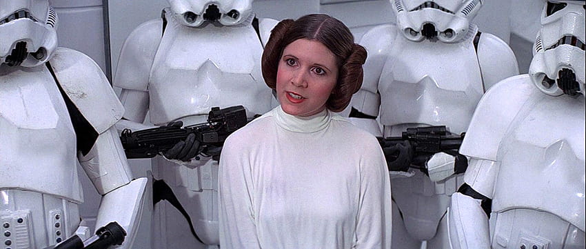 Rappelez-vous quand Carrie Fisher a fait ses débuts avec les petits pains latéraux de la princesse Leia?, Robe princesse Leia Fond d'écran HD