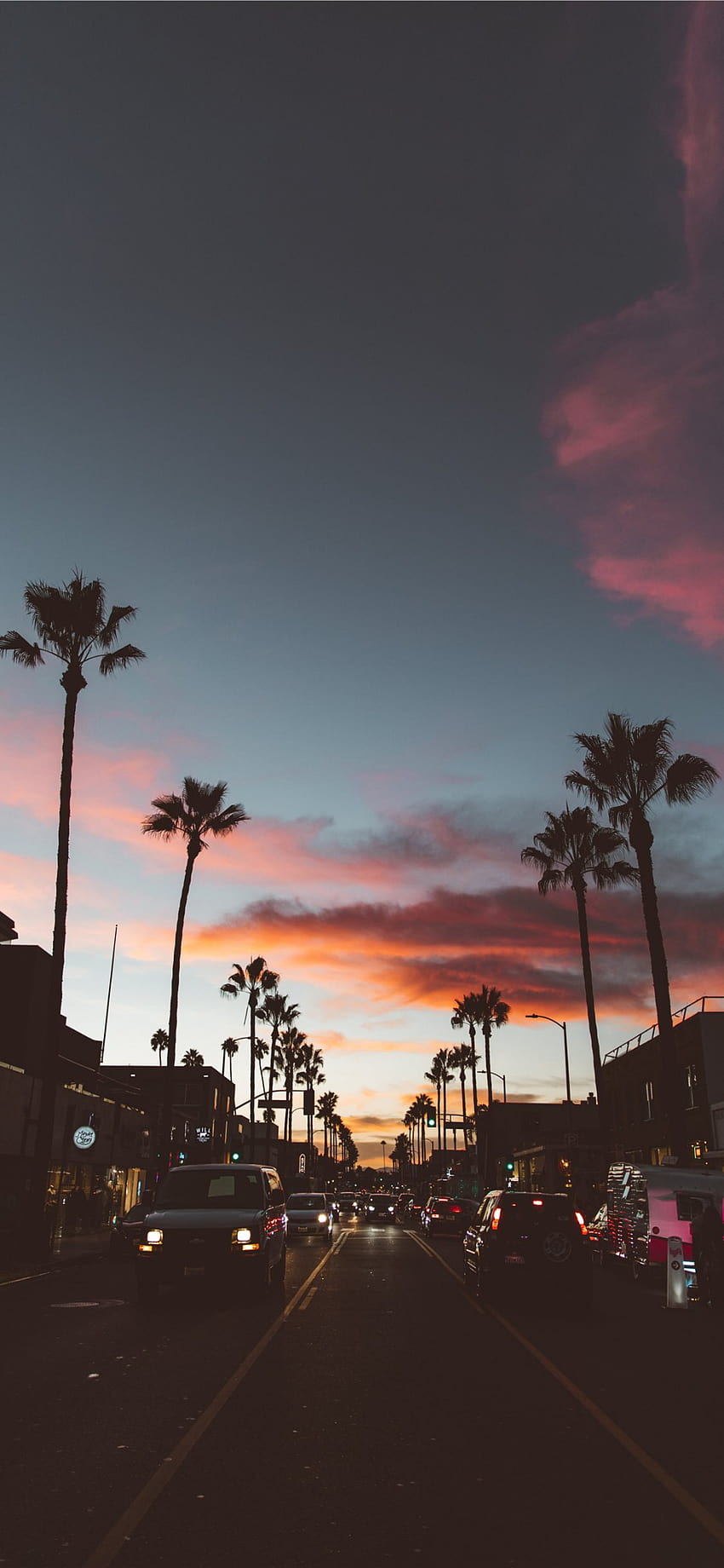 Abbot Kinney iPhone X, cool aesthetic sunsets HD phone wallpaper