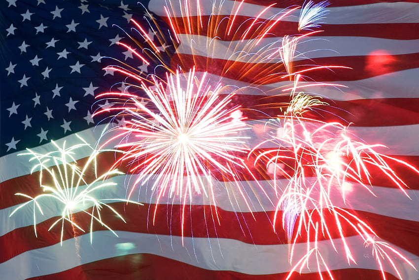 Flag Fireworks, 4th of july firework HD wallpaper