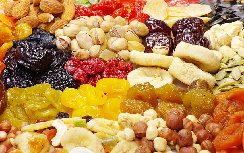 Dried fruit Candied fruit Nuts Backgrounds Ultra [3840x2400] for your , Mobile & Tablet, dry fruits HD wallpaper