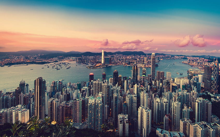 2880x1800 Hong Kong MacBook Pro Retina , เมือง, พระอาทิตย์ตกเมืองฮ่องกง วอลล์เปเปอร์ HD