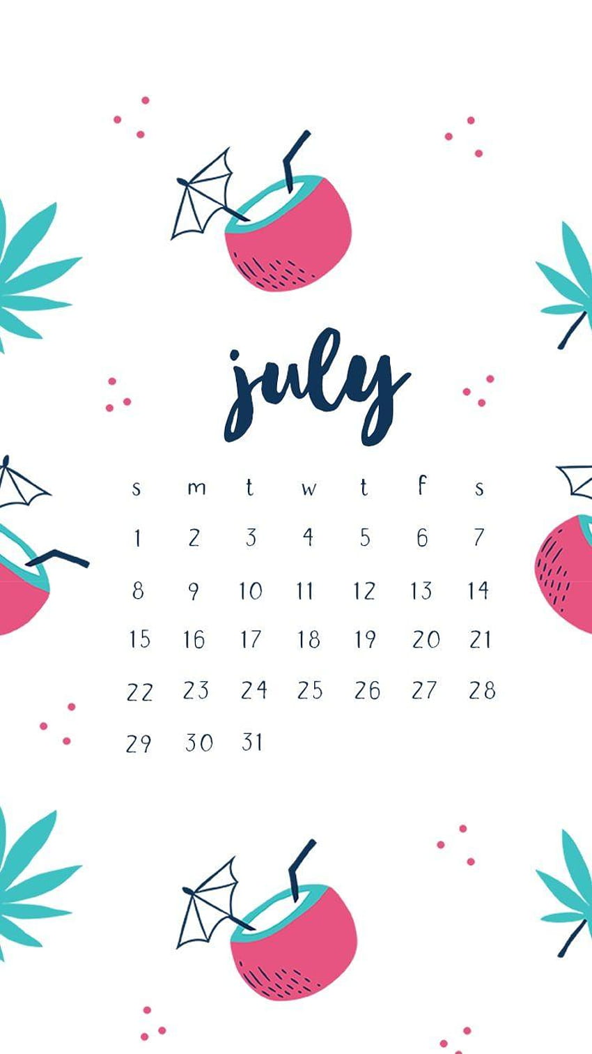 Hello July 2018 iPhone Calendar, july 2018 calendar HD phone wallpaper