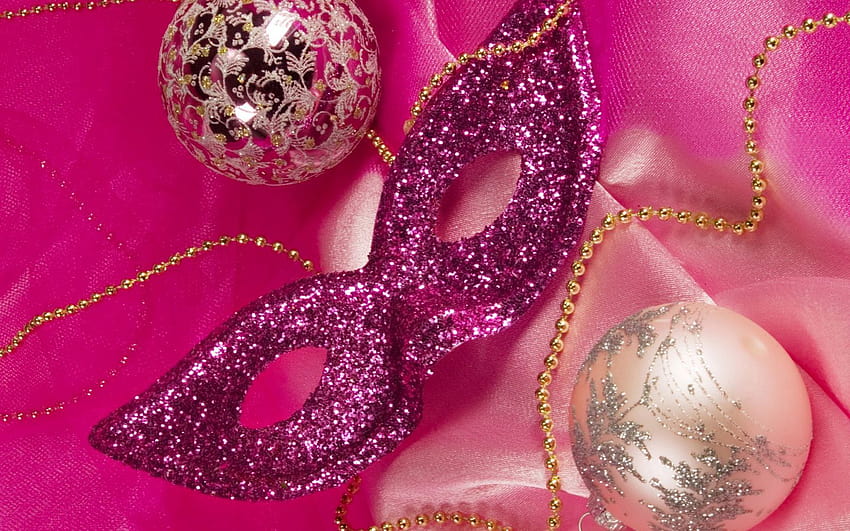 1440x900 christmas, new year, mask, spheres 16:10 backgrounds, christmas bling HD wallpaper