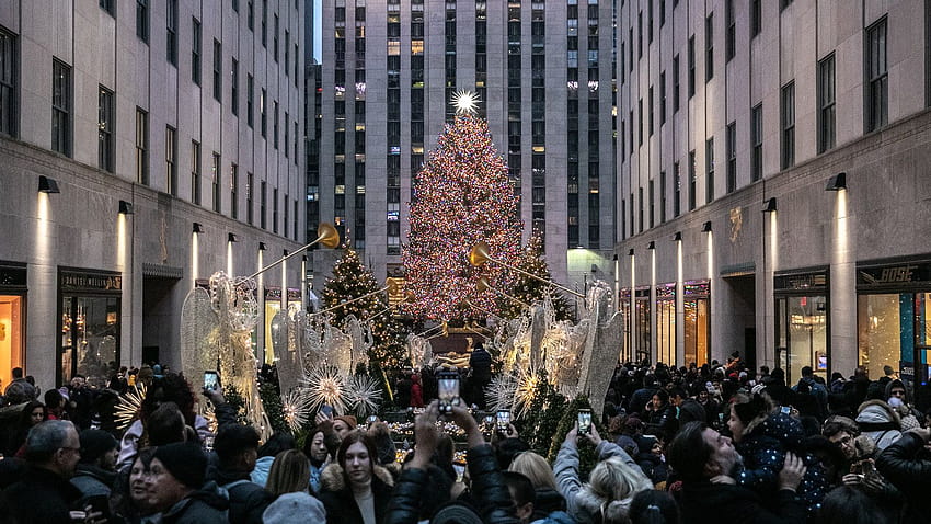 Para ajudar as multidões de férias, Nova York para fechar ruas perto do Rockefeller Center, árvore de natal da Times Square papel de parede HD