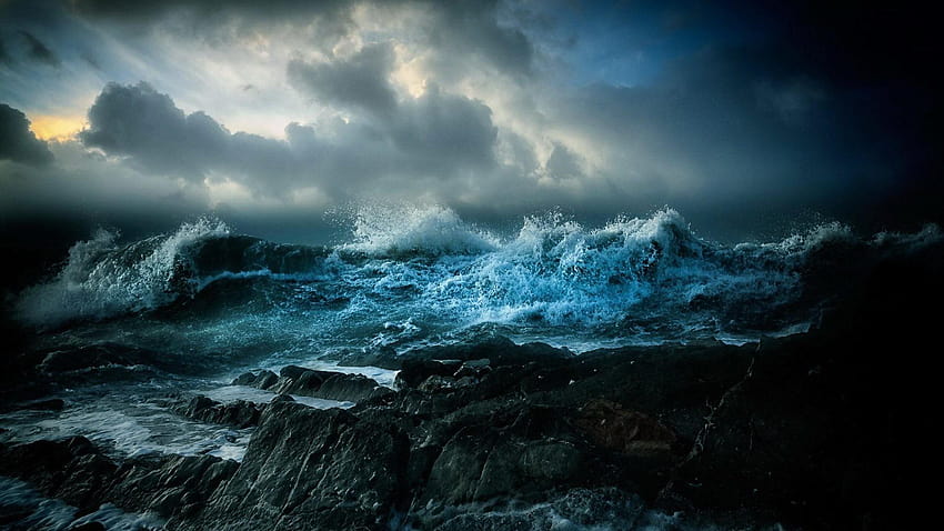 Stormy Sea, rough sea HD wallpaper