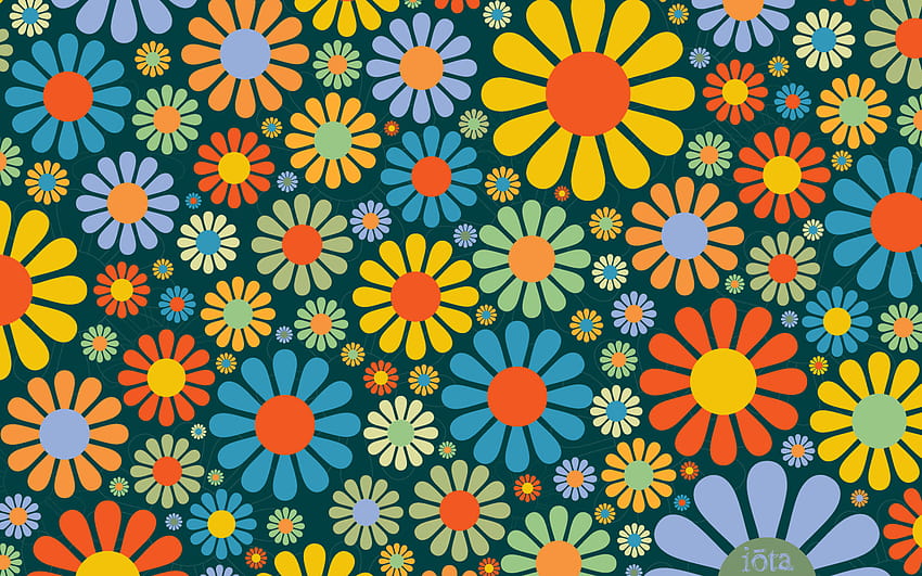 70s Groovy Hippie Retro Seamless Pattern Vintage Floral Vector Pattern  Stock Vector  Illustration of seamless background 233675199