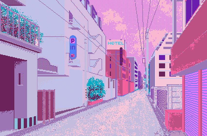 Pink Pixel Art Aesthetic HD-Hintergrundbild
