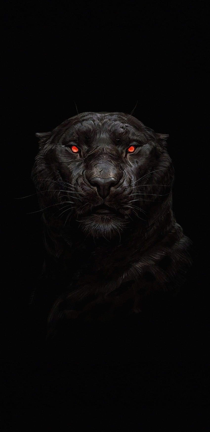 Tiger, glowing red eyes, predator, dark, galaxy tiger HD phone wallpaper